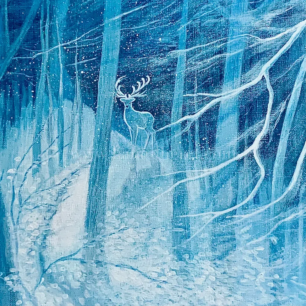 Rencontre d'hiver — tableau de Liane Lhéret