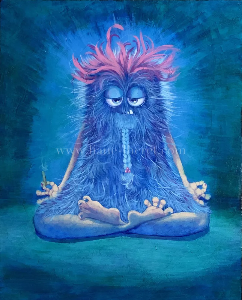 J'ai survécu à Woodstock — Acrylique sur toile, tableau de Liane Lhéret
