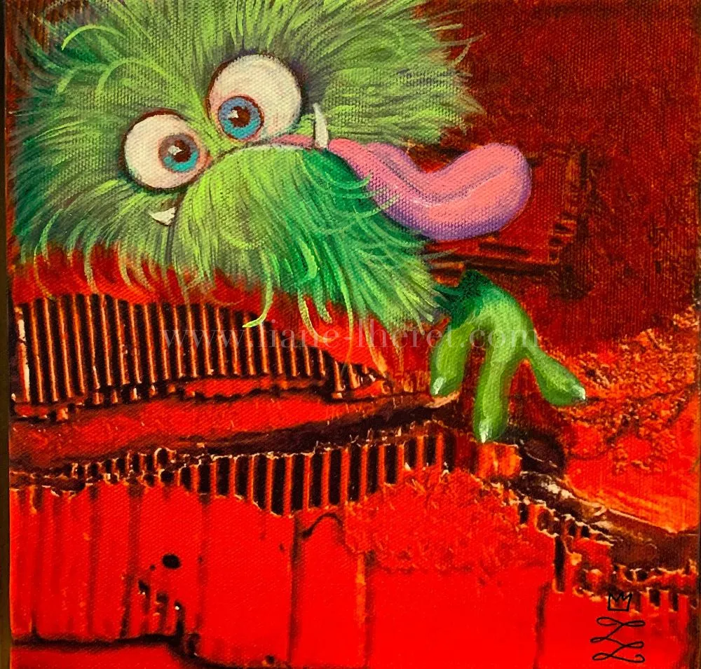 Je suis coincé dans le mur ... — tableau de Liane Lhéret