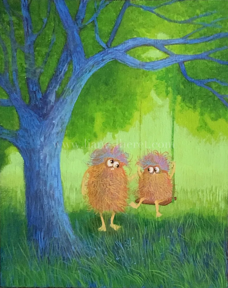 Mes enfants — Acrylique sur toile, tableau de Liane Lhéret
